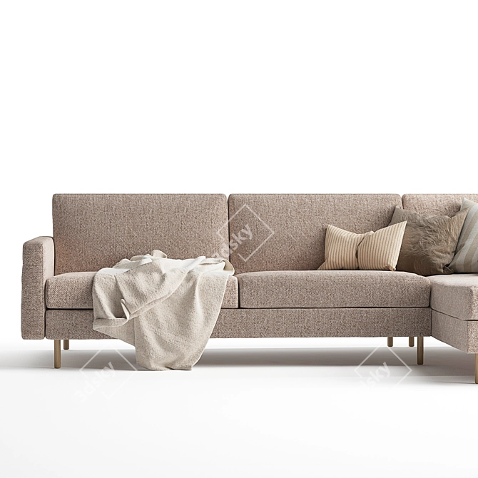 Elegant Scandinavian Chaise Longue Sofa 3D model image 5