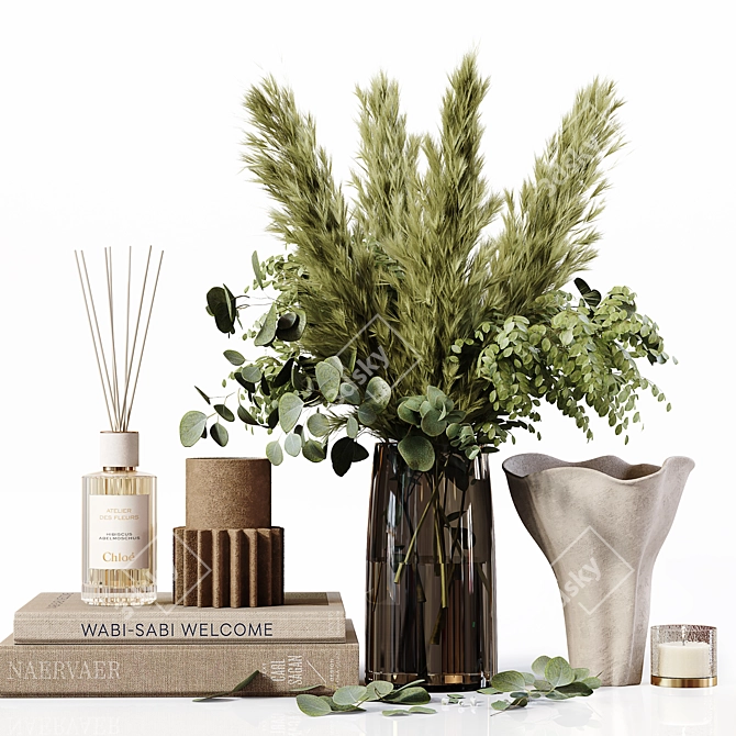 Elegant Home Decor Set 209 3D model image 2