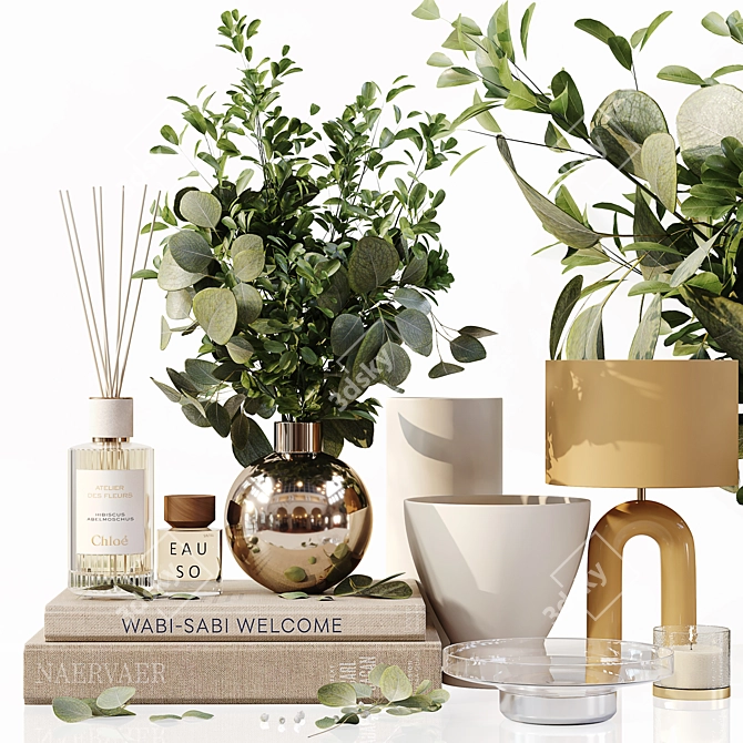 Elegant Home Decor Set 209 3D model image 6