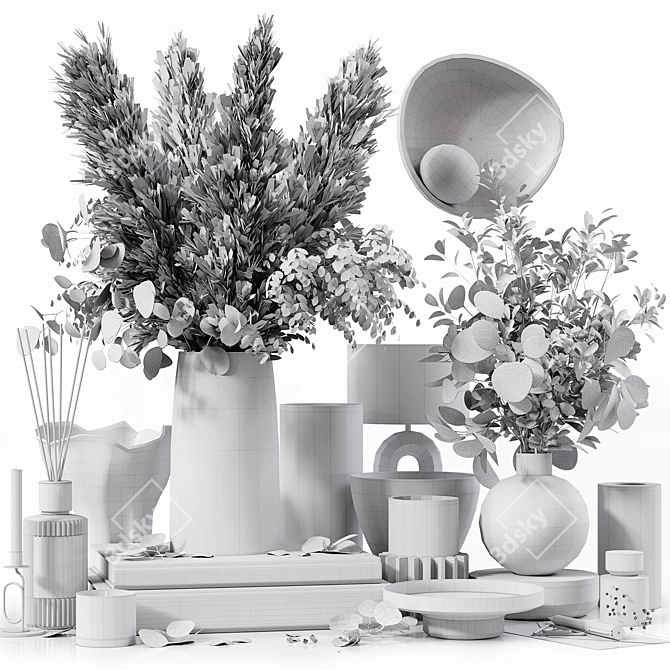 Elegant Home Decor Set 209 3D model image 7