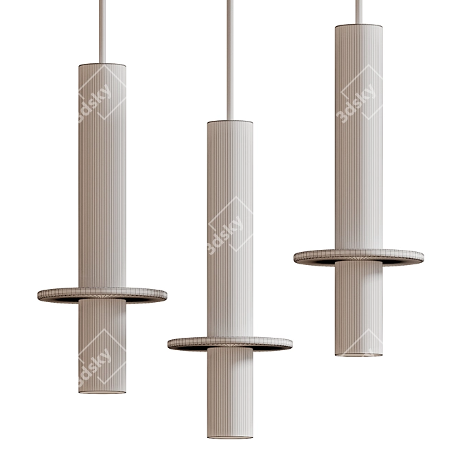  Sleek Agesta Metal Stone Lamp 3D model image 2