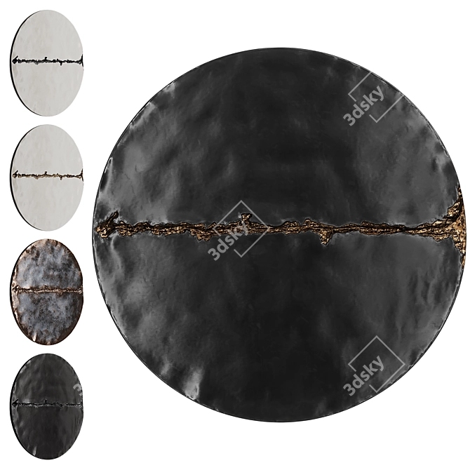Modern Wall Sculpture Abstract Pano 3D model image 1