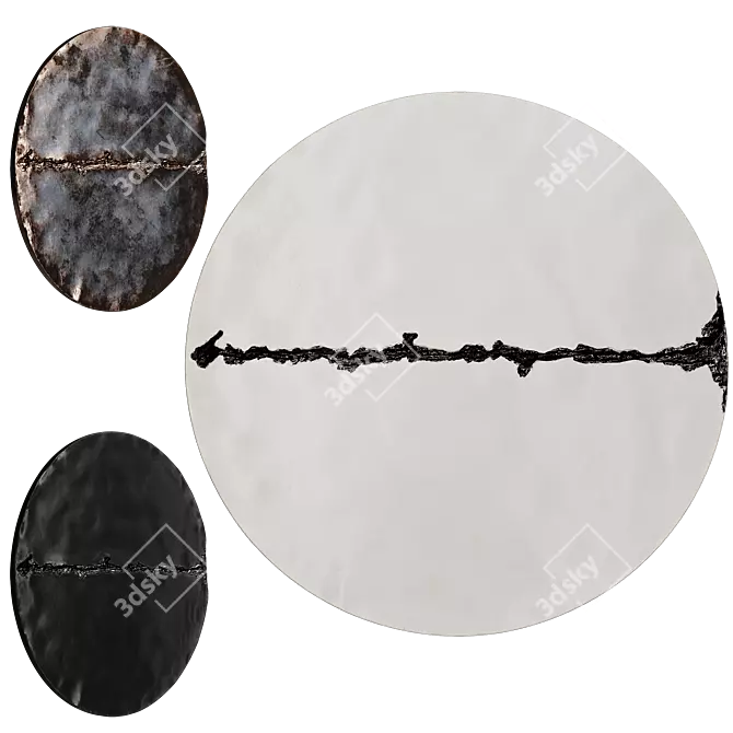 Modern Wall Sculpture Abstract Pano 3D model image 5