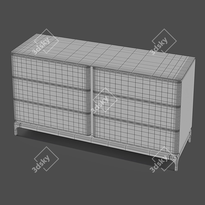 Modern Comode with Walnut Base 3D model image 3