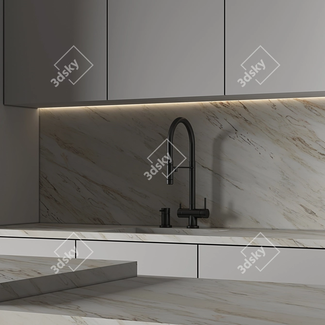 Contemporary Dual-Tone Kitchen Suite 3D model image 5