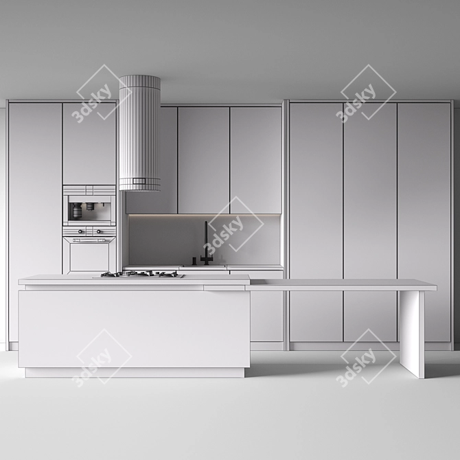 Contemporary Dual-Tone Kitchen Suite 3D model image 7