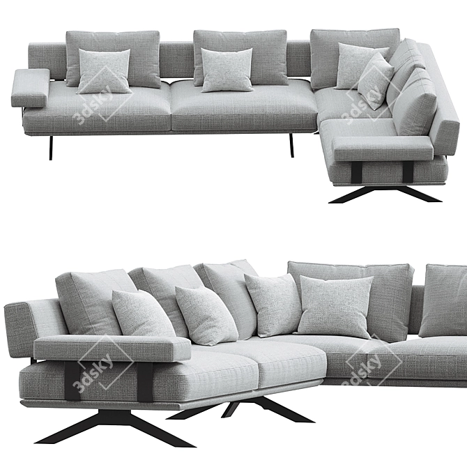 Elegant Olta Elixir Sofa Option 3D model image 2