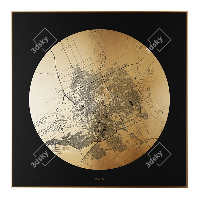 Mappa Mundi Saudi Arabia Print 3D model image 5