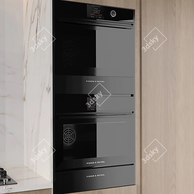 Minimalist Kitchen Set with Appliances 3D model image 3
