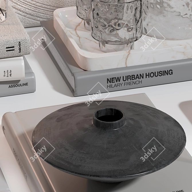 Modern Decorative Set with Statue 3D model image 4