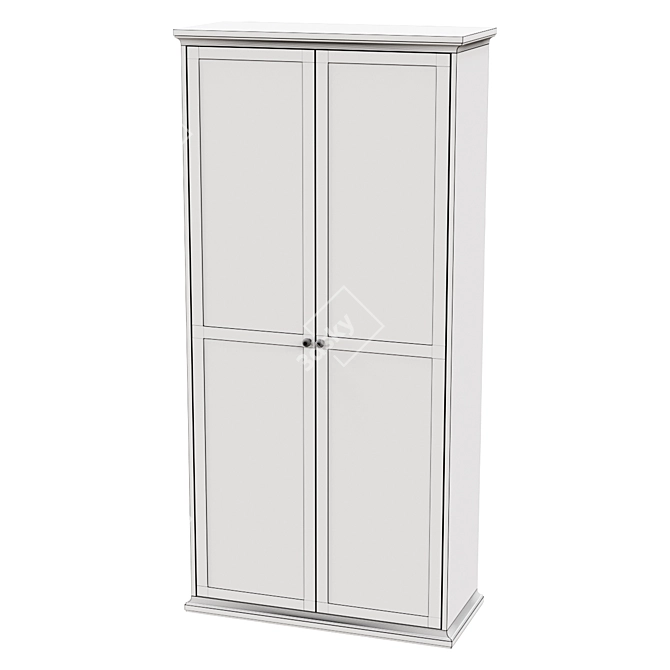 Modern Two-Door Wardrobe Solution 3D model image 2