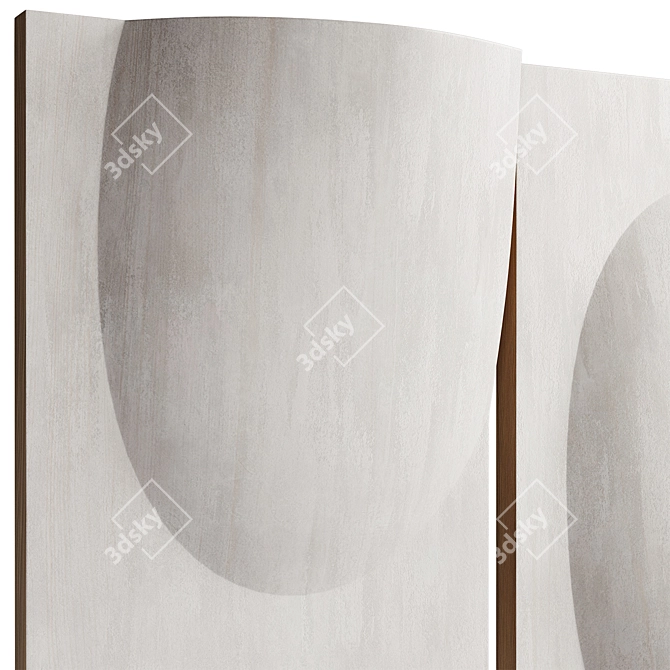 Dual Oval Abstract Wall Art 3D model image 2