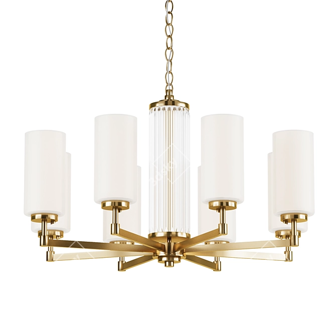 Modern White Glass Pendant Chandelier 3D model image 2