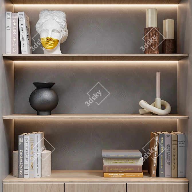 Sleek Metal Storage Shelving Rack 3D model image 2