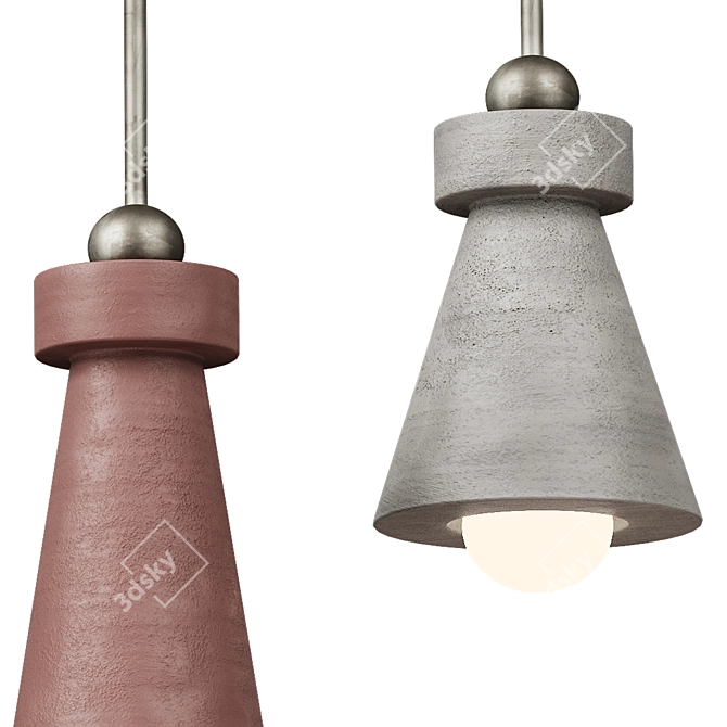 Paloma Ceramic Pendant Light Collection 3D model image 3