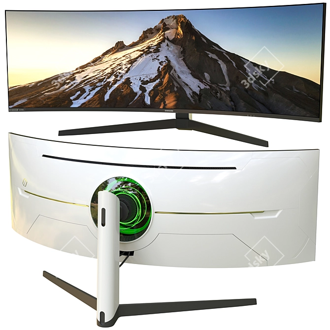 High-Performance Samsung Monitor Display 3D model image 2