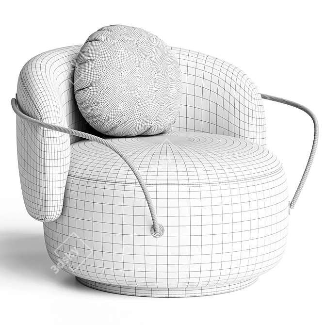 Organic Pietra Boucle Chair 3D model image 3