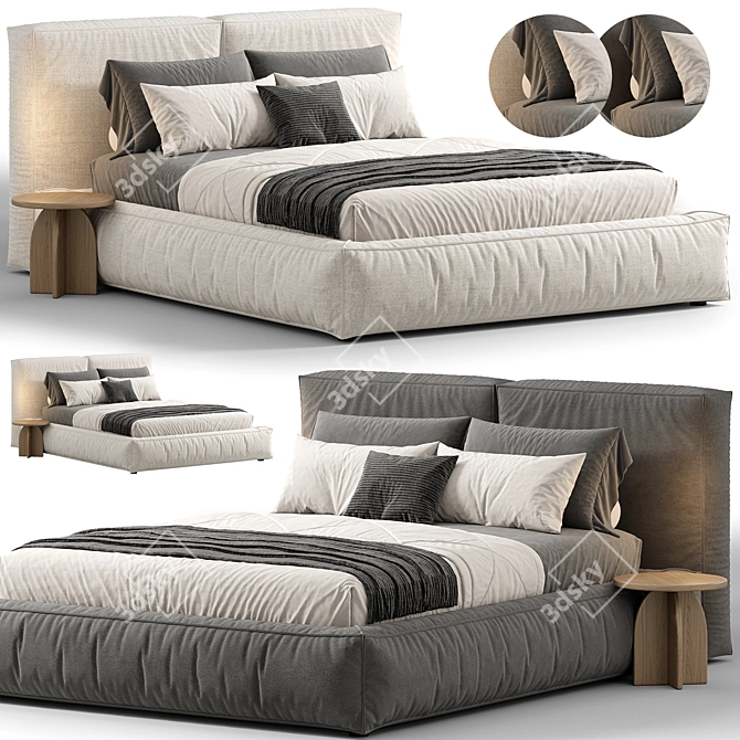 NOEL Cream Bed 3D Model 3D model image 1