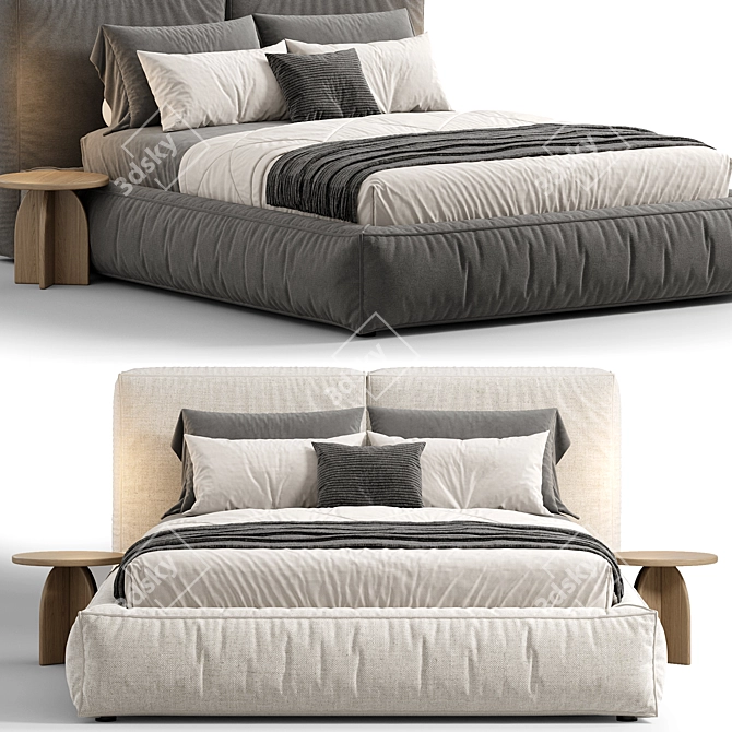 NOEL Cream Bed 3D Model 3D model image 3