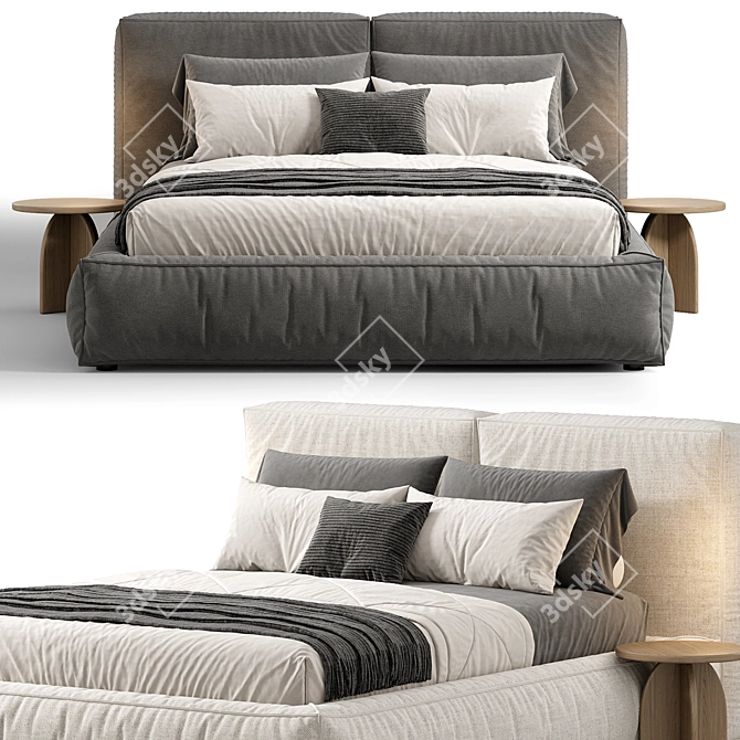 NOEL Cream Bed 3D Model 3D model image 4