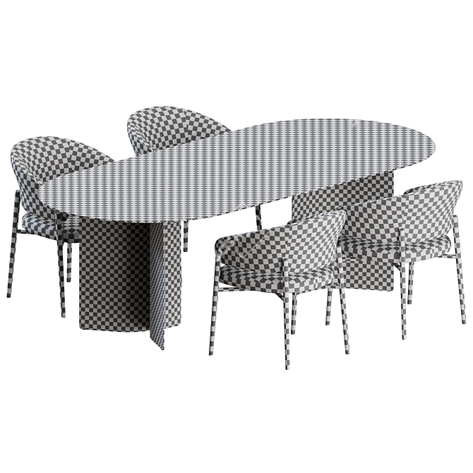 Marelli Linda Dining Set 5pc 3D model image 7