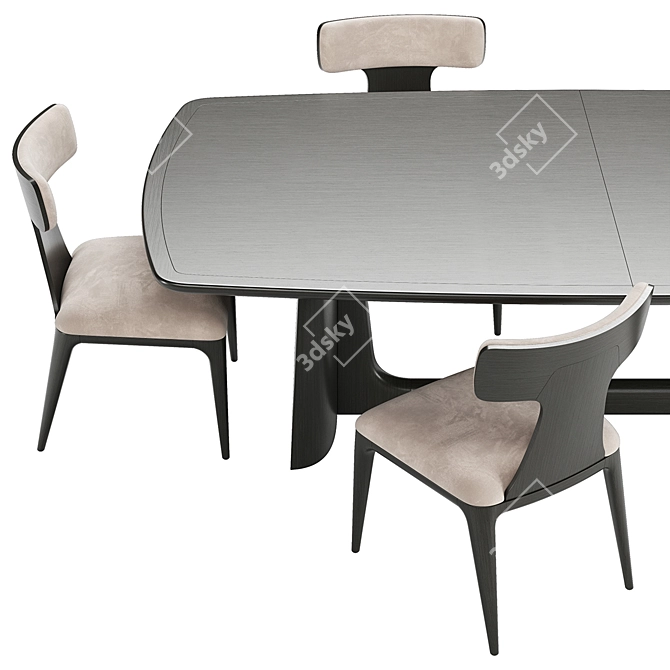 Repose Dining Set Authentic Style 3D model image 2