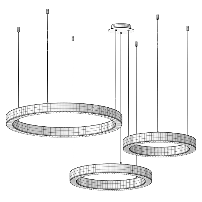 Elegant Alabaster Glass Chandelier 3D model image 3