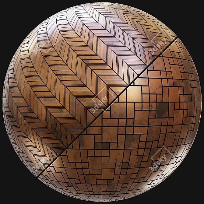 Metallic Mosaic Tile Material Pack 3D model image 7