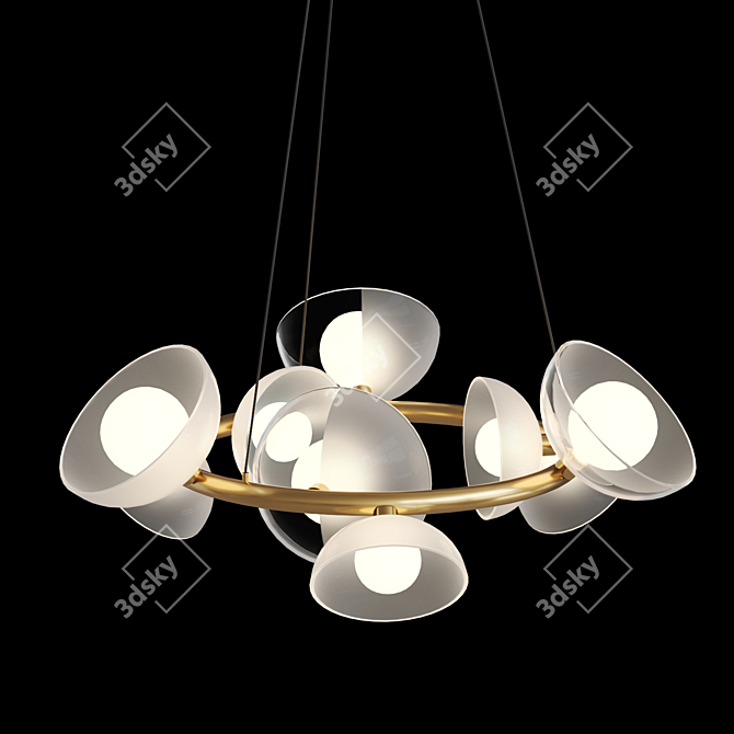 Handcrafted LED Dome Chandelier 3D model image 2