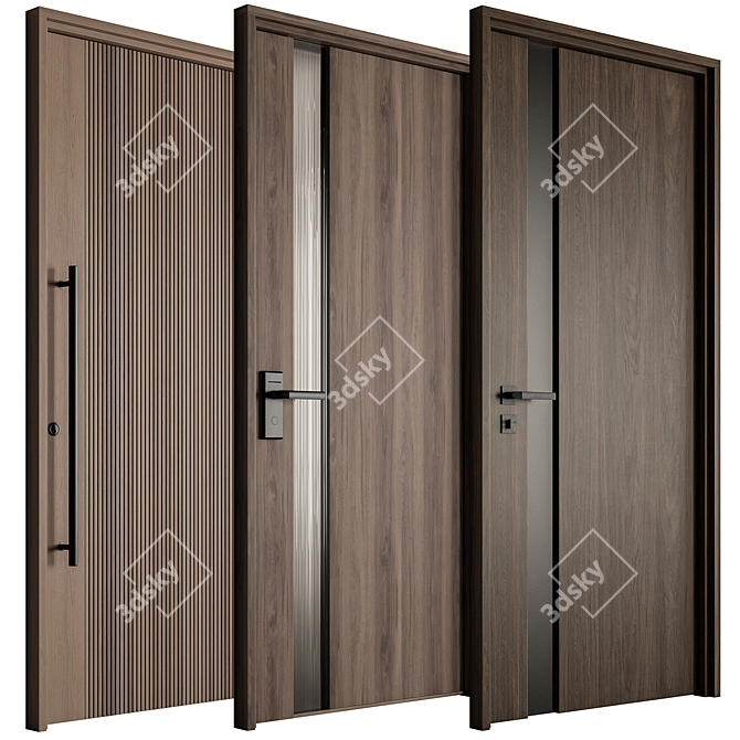  Stylish Door Set 97 3D model image 1