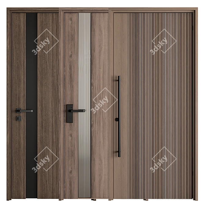  Stylish Door Set 97 3D model image 5