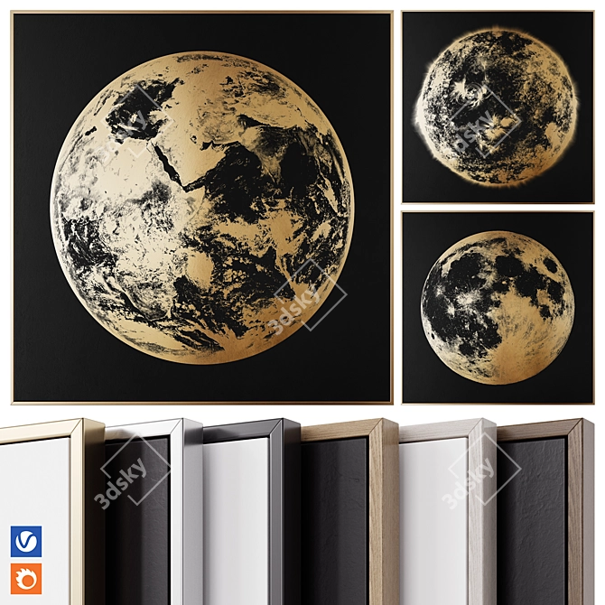 Celestial Harmony Wall Art 3D model image 1