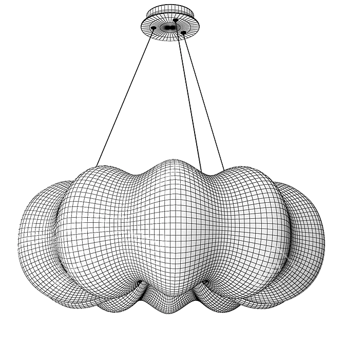 Geometric LED Chandelier 65cm 3D model image 4