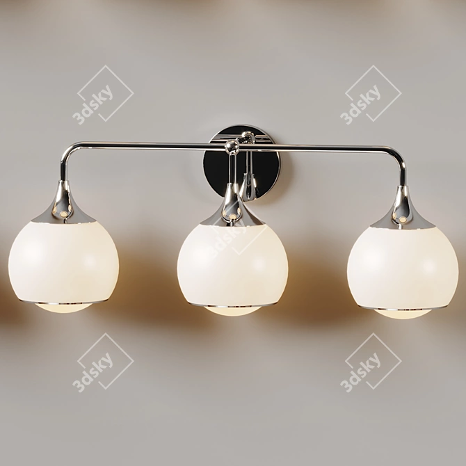 Triple Glass Vanity Light 3D model image 3