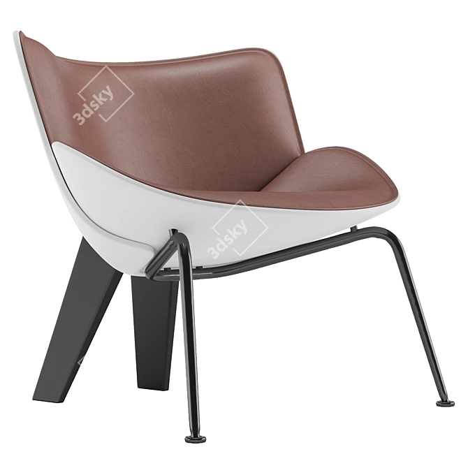 Modern B&B Italia Armchair Design 3D model image 2