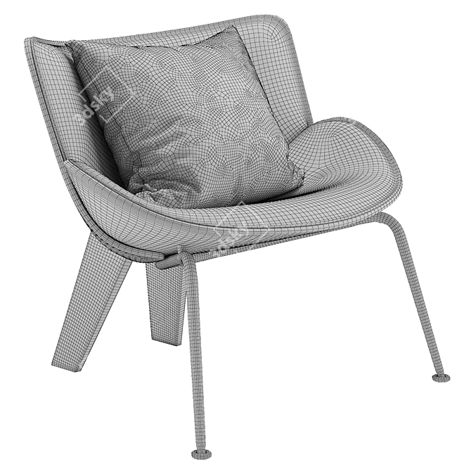 Modern B&B Italia Armchair Design 3D model image 6