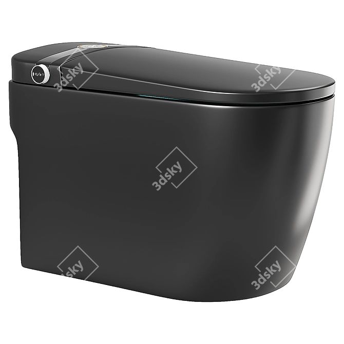 Black Smart Toilet with Automated Features 3D model image 1