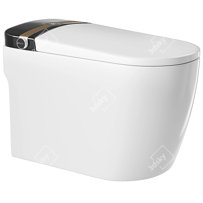 Black Smart Toilet with Automated Features 3D model image 7