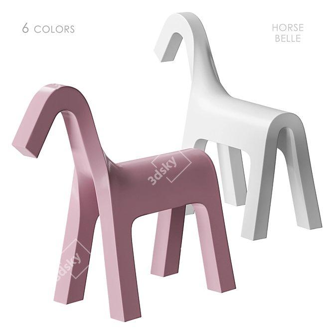 Belle Berkano Kids Horse Chair 3D model image 2