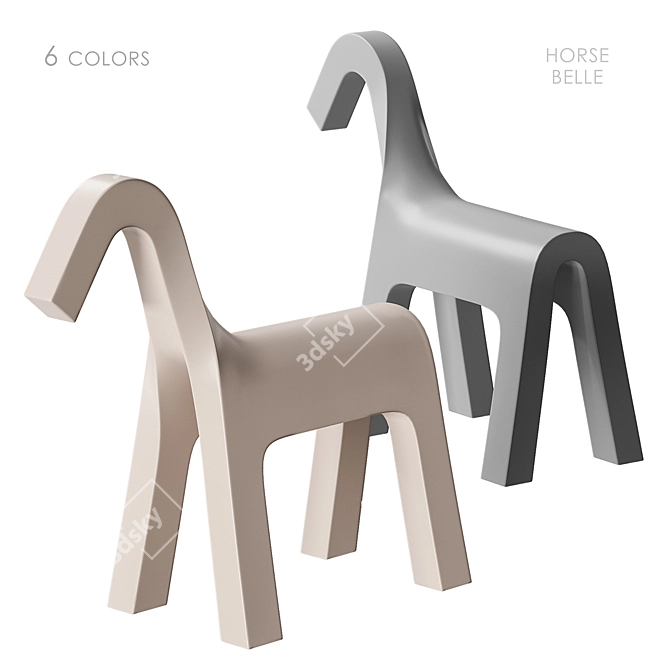 Belle Berkano Kids Horse Chair 3D model image 4