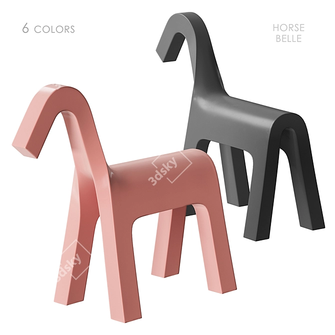 Belle Berkano Kids Horse Chair 3D model image 5