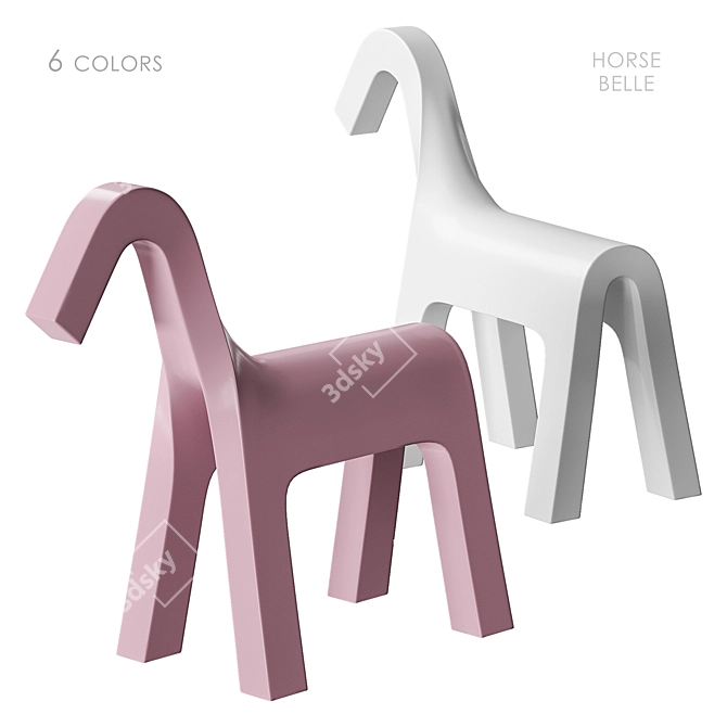 Belle Berkano Kids Horse Chair 3D model image 6