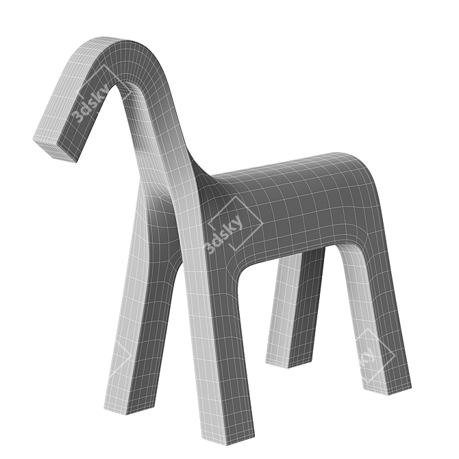 Belle Berkano Kids Horse Chair 3D model image 7