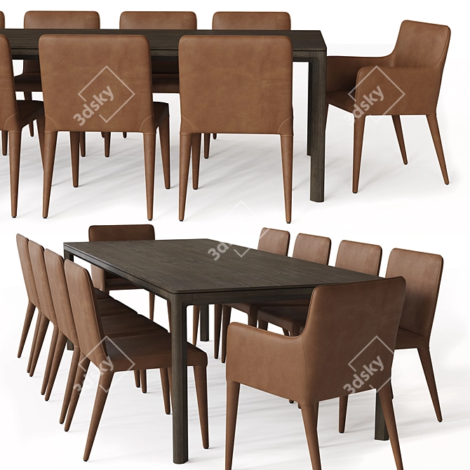 Padua Rectangular Dining Table Set 3D model image 2