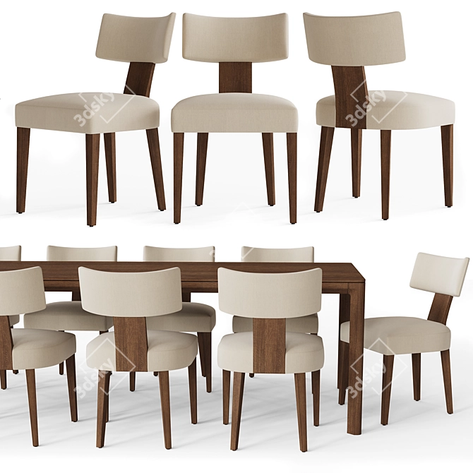 Elegant Padua Dining Set 3D model image 2