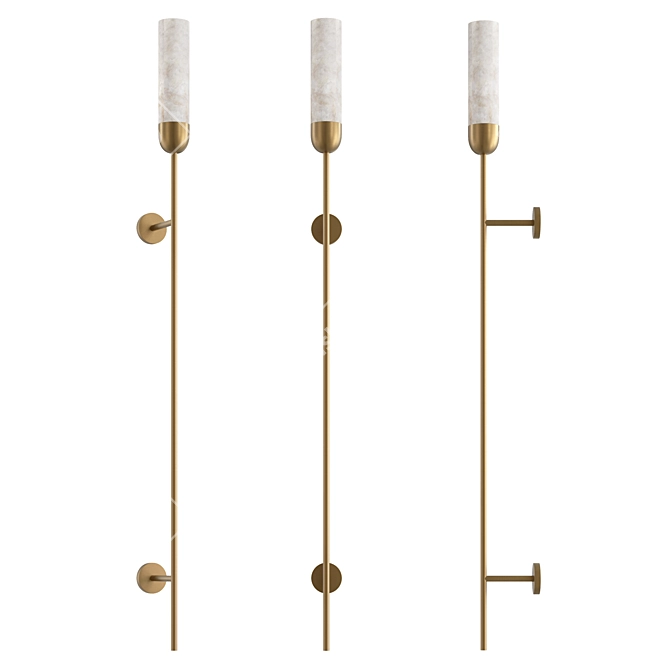 Elegant Pair Wall Sconces Designed 3D model image 1