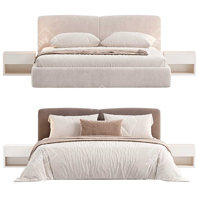 Modern Vico Bed in 3D 3D model image 3
