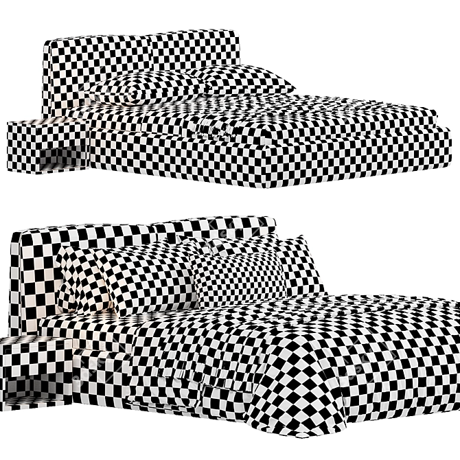 Modern Vico Bed in 3D 3D model image 6