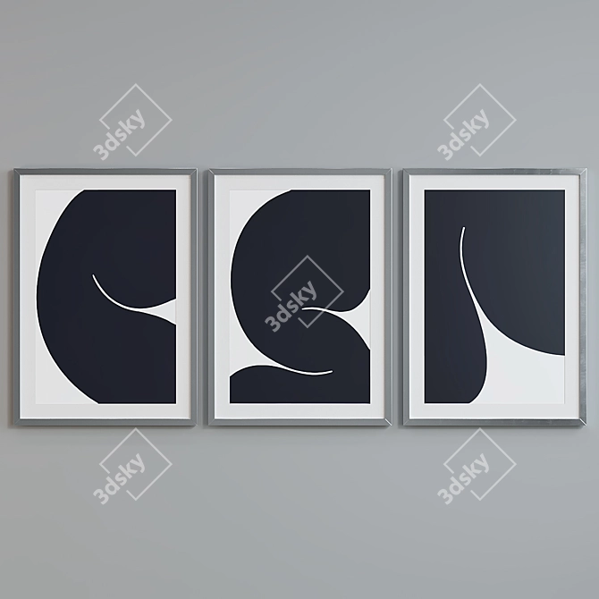 Modern Abstract Picture Frame Set 3D model image 5