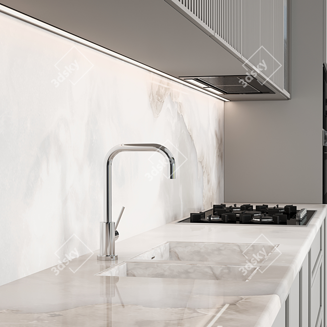 Modern Island Kitchen 126 3D model image 1